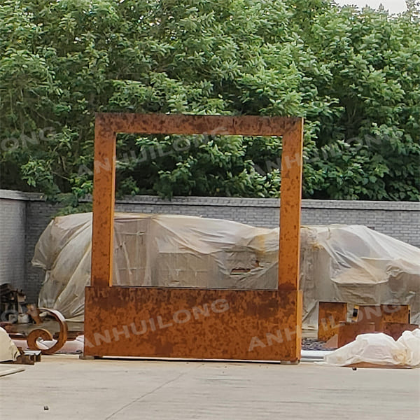 Park Decorative Corten Steel Water Fountain Landscape