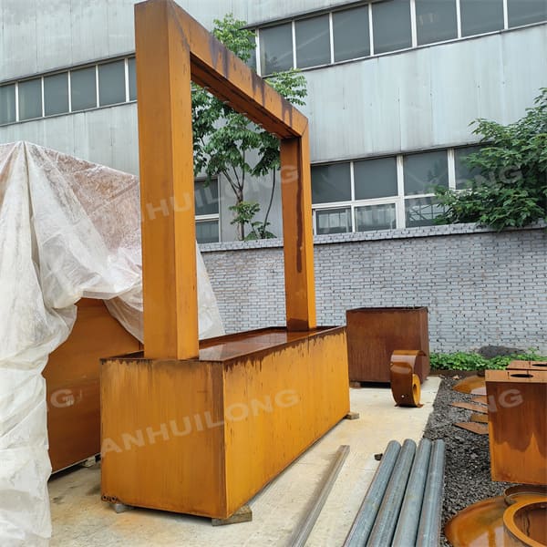 Park Decorative Corten Steel Water Fountain Landscape