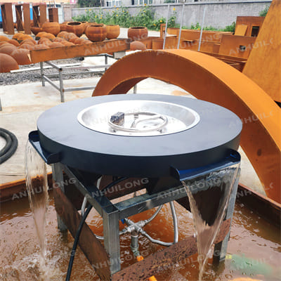 Rustic style corten steel water feature For Holiday Village