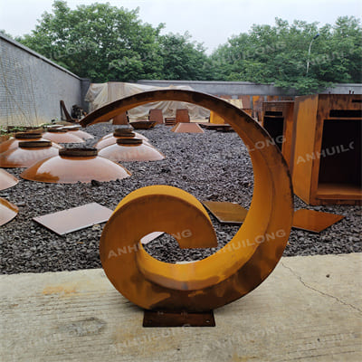 Eye-catching corten steel water feature For Ornamental Garden