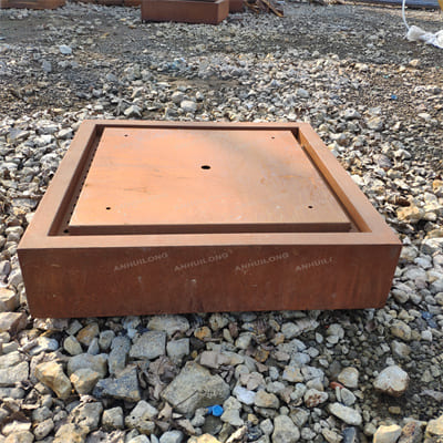 Modern corten steel water fountain For Ornamental Garden