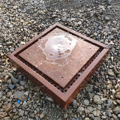 Modern corten steel water fountain For Ornamental Garden