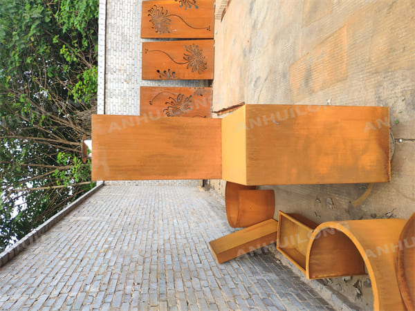 corten steel fireplace for outdoor used