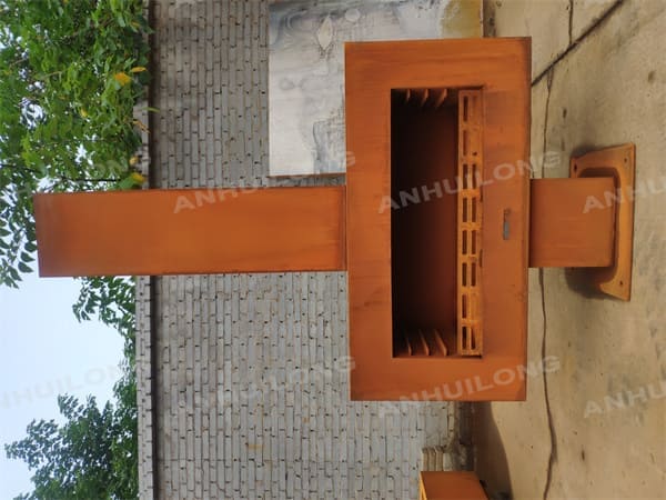 freestanding outdoor corten steel big fireplace