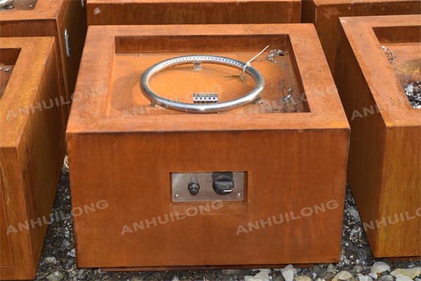 corten steel gas fire pit for outdoor used