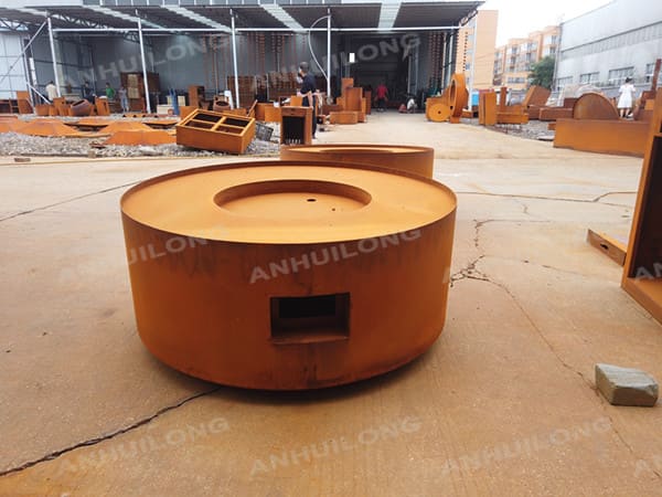 corten steel gas fire pit for outdoor used