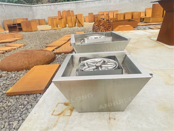 Stainless steel gas fire pit water bowl for waterpool