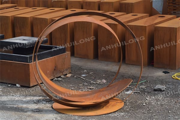 Corten steel rustic garden ornaments