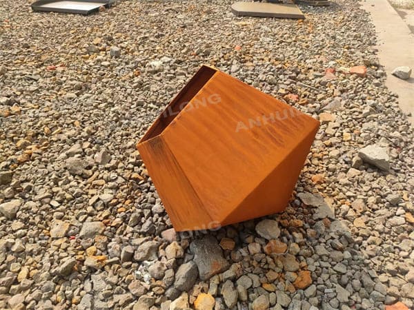 The Corten Steel Planter Pot With Warm Tone