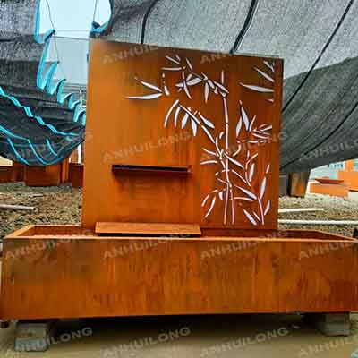 Rustic Elegance Rusty Corten Water Fountain Tranquility Outdoor Natural Beauty waterfall