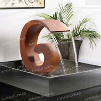 Decorative rust corten steel water fountain