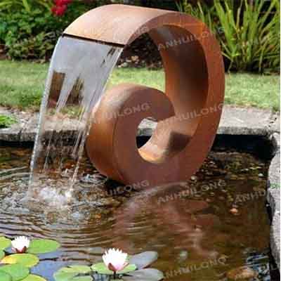 Industrial Landscape outdoor water fountain with lights