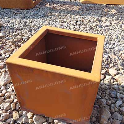 Corten steel outside flower pot rust steel flower pot corten steel plant pot