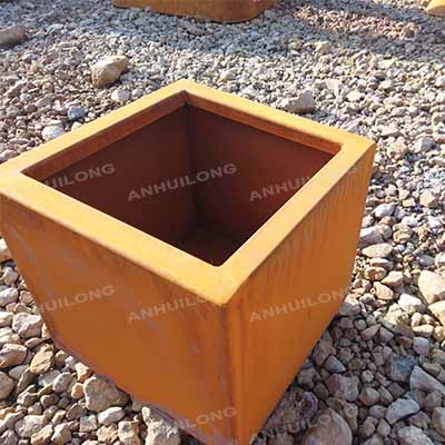 Corten steel outside flower pot rust steel flower pot corten steel plant pot