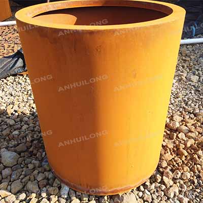 corten steel modern large outdoor metal planter pot