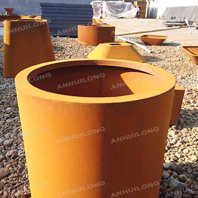 Corten steel outside flower pot rust steel flower pot corten steel plant pot