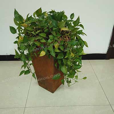 High quality Assembled coated corten steel flower pot Planter Box garden planter metal flowerpot