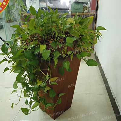 High quality Assembled coated corten steel flower pot Planter Box garden planter metal flowerpot