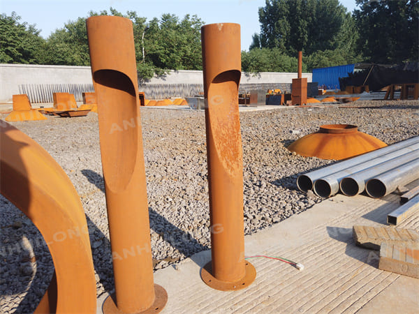 Outdoor Led Rusted Bollard Lights For Park Project