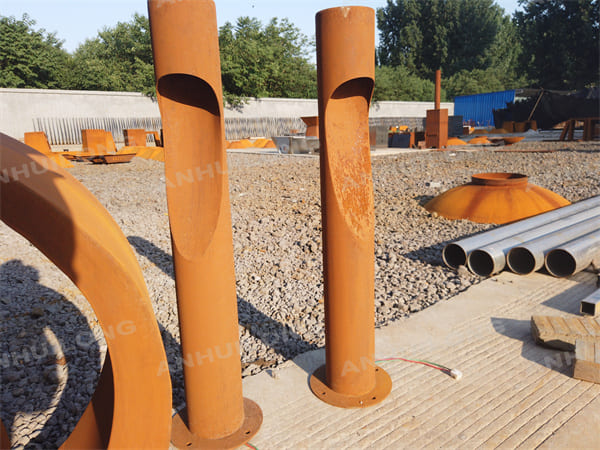 Outdoor Led Rusted Bollard Lights For Park Project