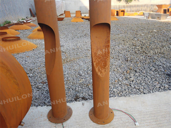 Outdoor Led Rusted Bollard Lights For Park Project