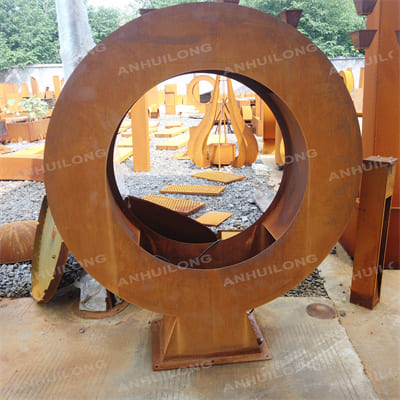 Decorative corten steel water fountain For Ornamental Garden