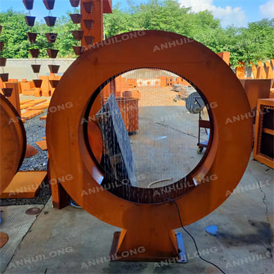 Decorative corten steel water fountain For Ornamental Garden