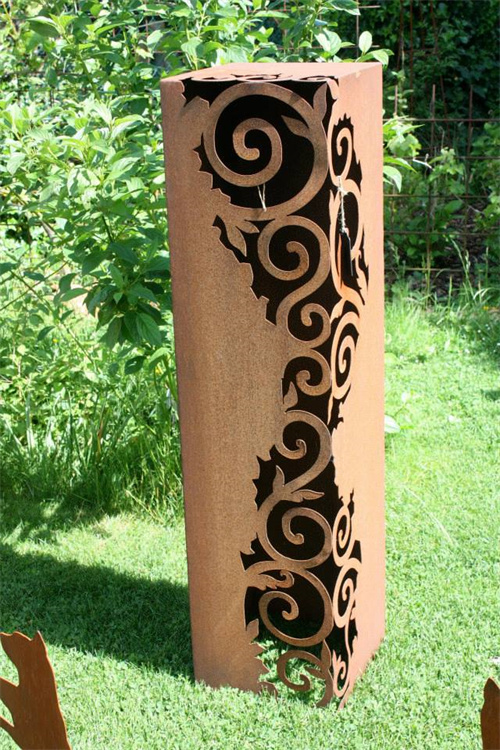 Modern outdoor metal modern luxury  corten steel light box