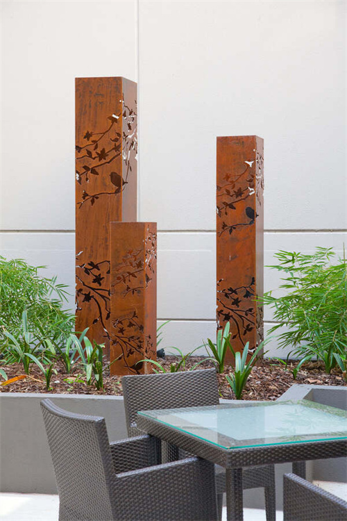 Modern outdoor metal modern luxury  corten steel light box