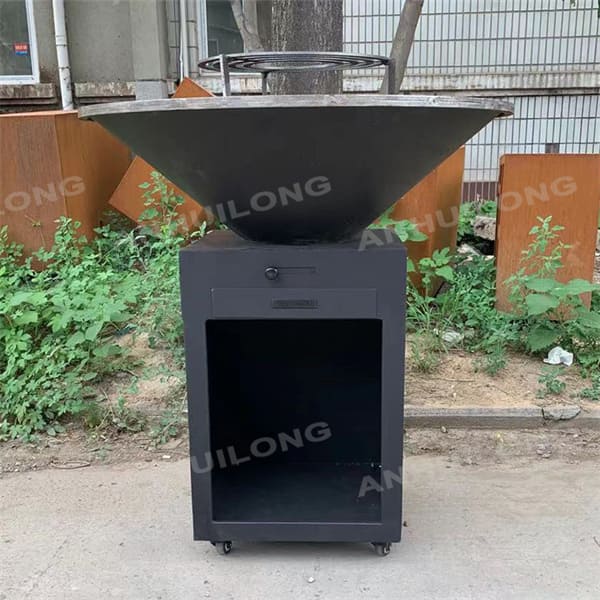 Black Painted Corten Steel BBQ Grill for Outdoor and Cooking and Party