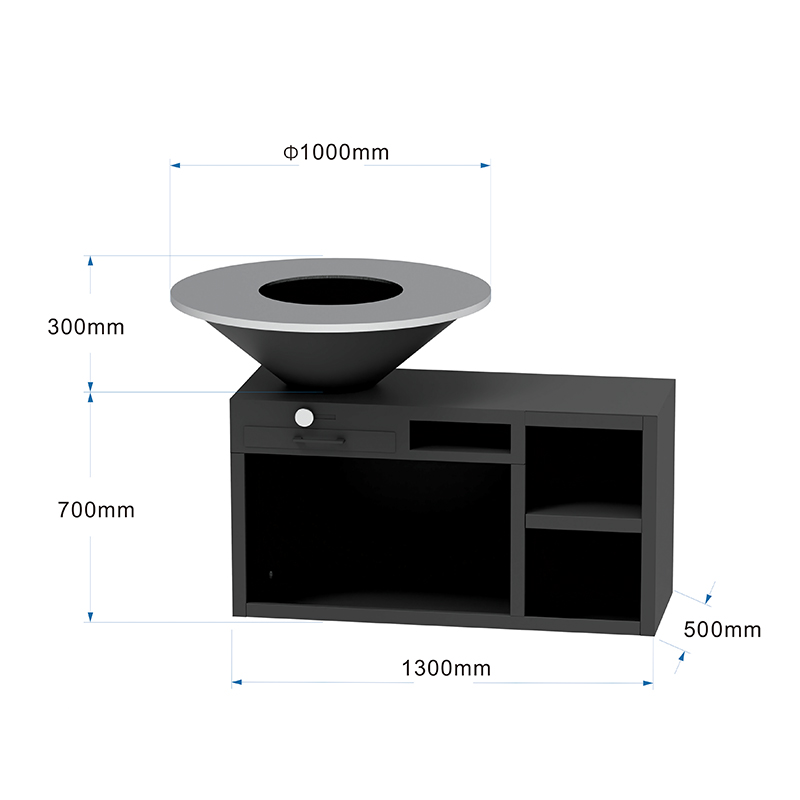 Removable BBQ grill with lockers