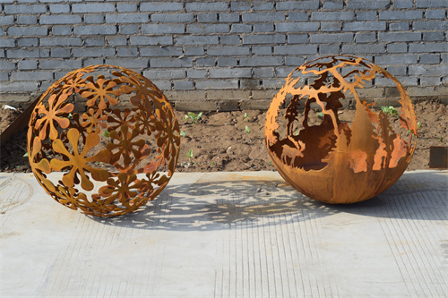 Handmade Outdoor Corten Steel Garden Fire Pit Balls