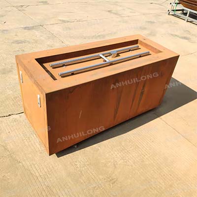 Rectangular natural gas outdoor fire pit for Bonfire