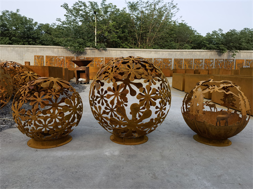 Handmade Outdoor Corten Steel Garden Fire Pit Balls