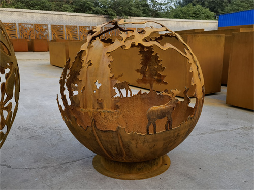 Handmade Outdoor Corten Steel Garden Fire Pit Balls