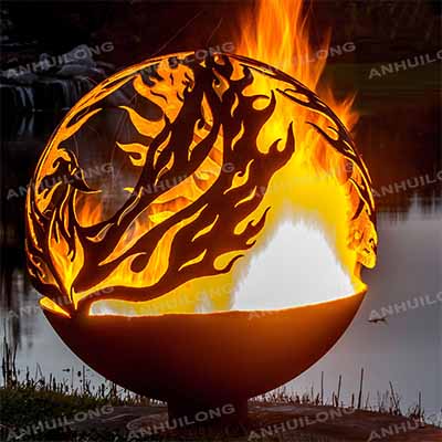 New Design Outdoor Firepit Corten Steel wood burning fire ball