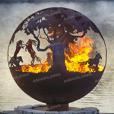 New Design Outdoor Firepit Corten Steel wood burning fire ball