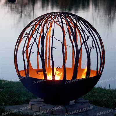 New Design Outdoor Firepit Corten Steel wood burning fire ball