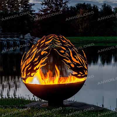 Patio Fire Pit Corten Steel Natural Gas/Propane Fire Pits Table