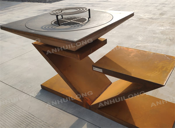 China Manufacture output out door corten steel  bbq grill