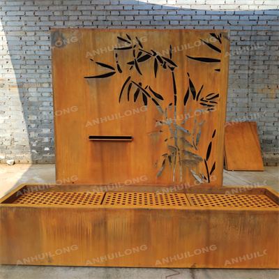 Industrial Style corten steel water fountain For Park Project