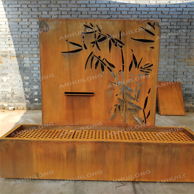 Industrial Style corten steel water fountain For Park Project