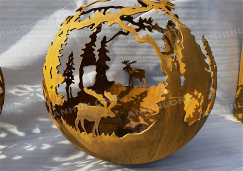 corten steel fire ball ball fire pit garden fire ball and fire pit