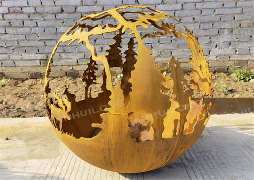 corten steel fire ball ball fire pit garden fire ball and fire pit