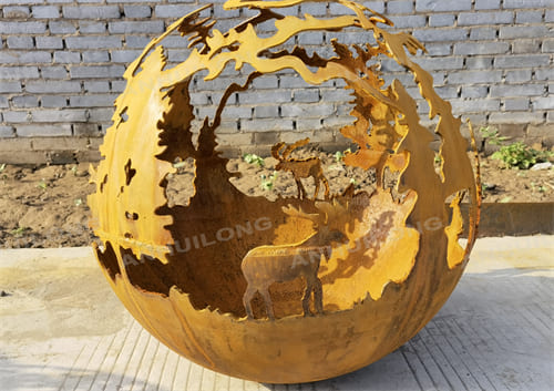 corten steel fire ball ball fire pit garden fire ball and fire pit