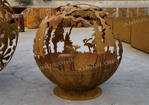 corten steel fire ball ball fire pit garden fire ball and fire pit