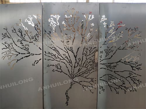 Chinese Style Weathering Resistant Steel Rusty Bamboo Screen for Outdoor Furniture