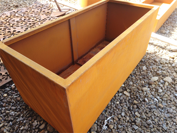 Modern Outdoor Decoration Square Large Corten Steel Planter Boxes
