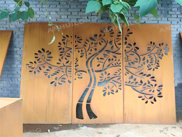 Outdoor Garden Decorative Corten Steel  Metal Fence