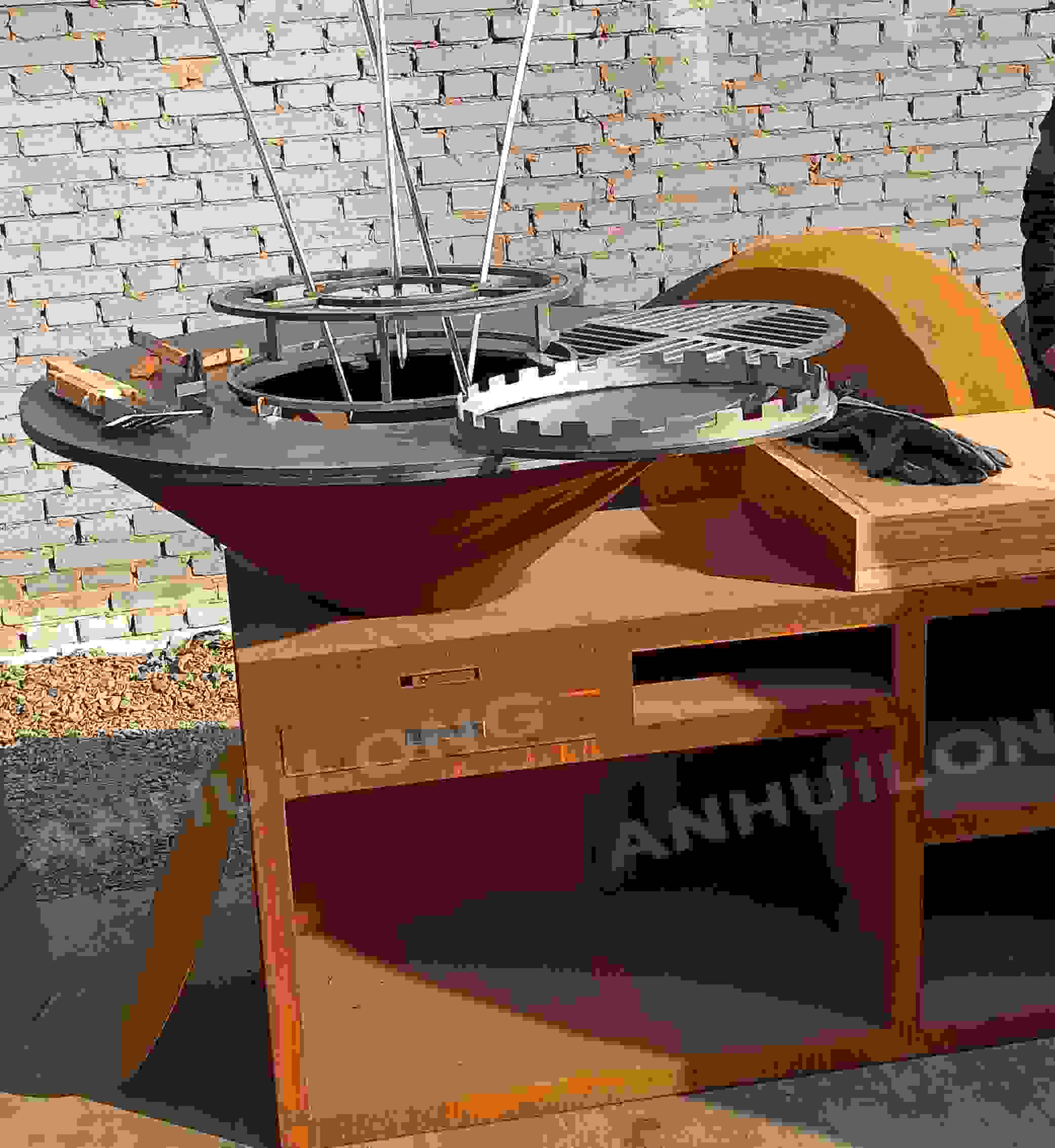 Corten Steel BBQ Grill Can be Stored